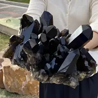 Natural Beautiful Black Quartz Crystal Cluster Mineral Specimen 2