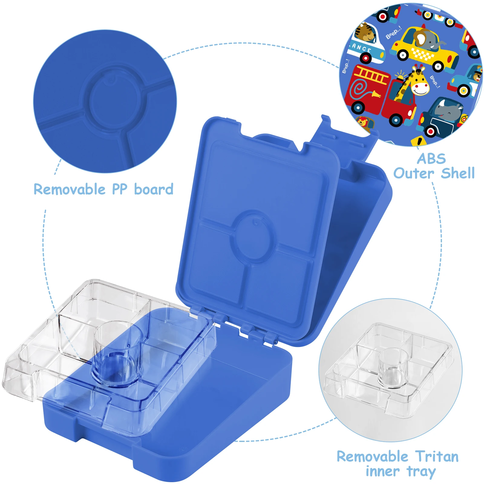 Aohea 5 Compartment Lunch Container with Removable Compartments