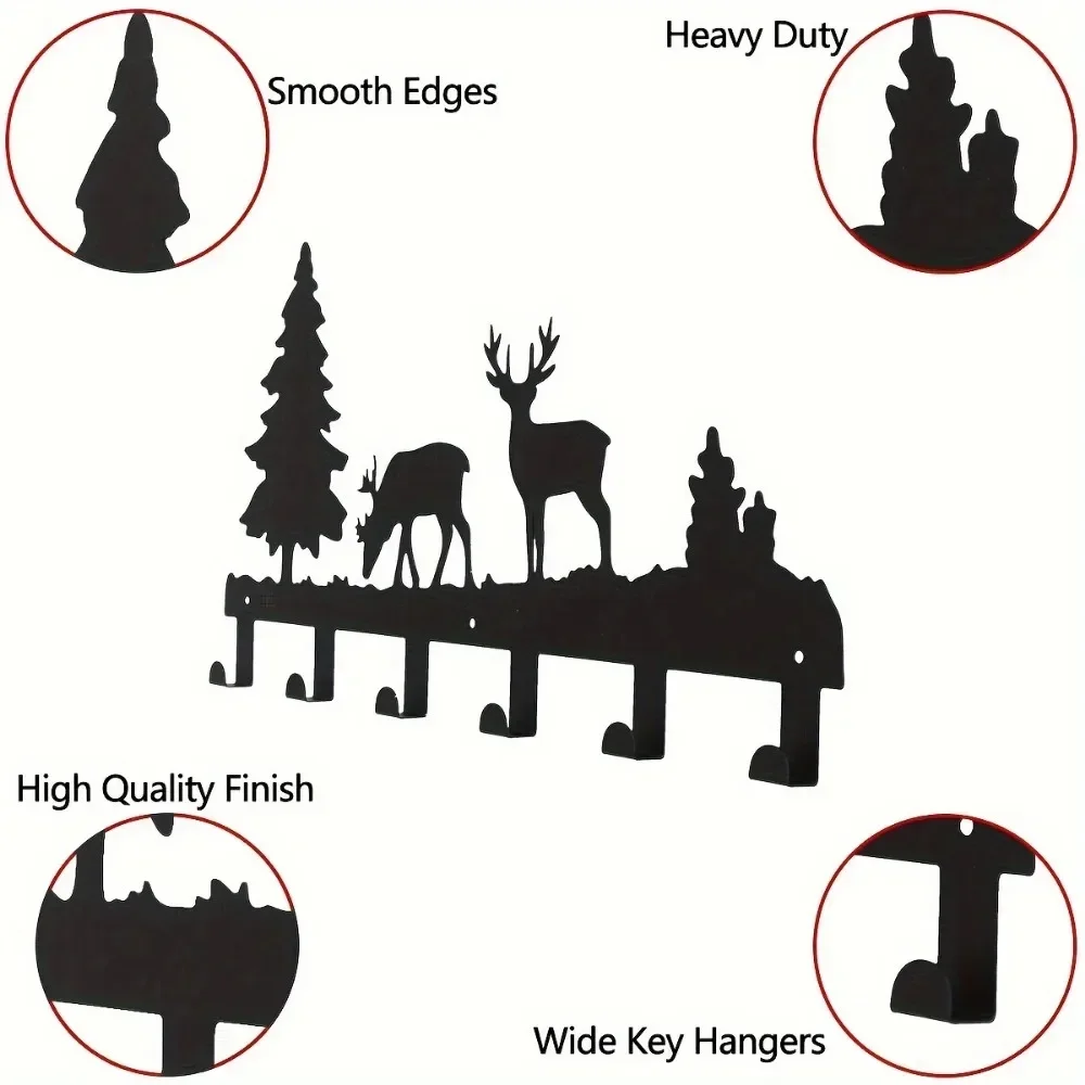 Metal Elk Key Hooks - Wall-mounted and Multi-Purpose for Clothes, Bags and Keys. Enhance Room Aesthetics and Home Decor 6
