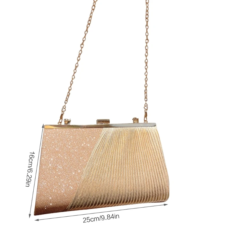 Women Evening Bag Clutch Handbag Shoulder Crossbody Bags Wedding Prom Party Purse with Detachable Chain