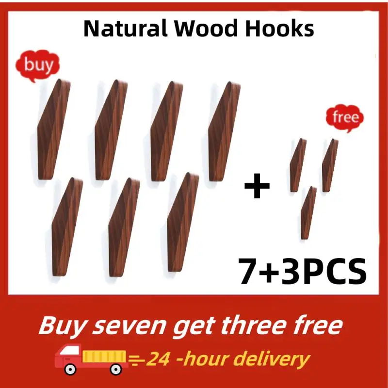 

Крючки из натурального черного орехового дерева, настенная вешалка, крючок для пальто, Стандартная вешалка для хранения шарфов и сумок, стойка для ванной комнаты