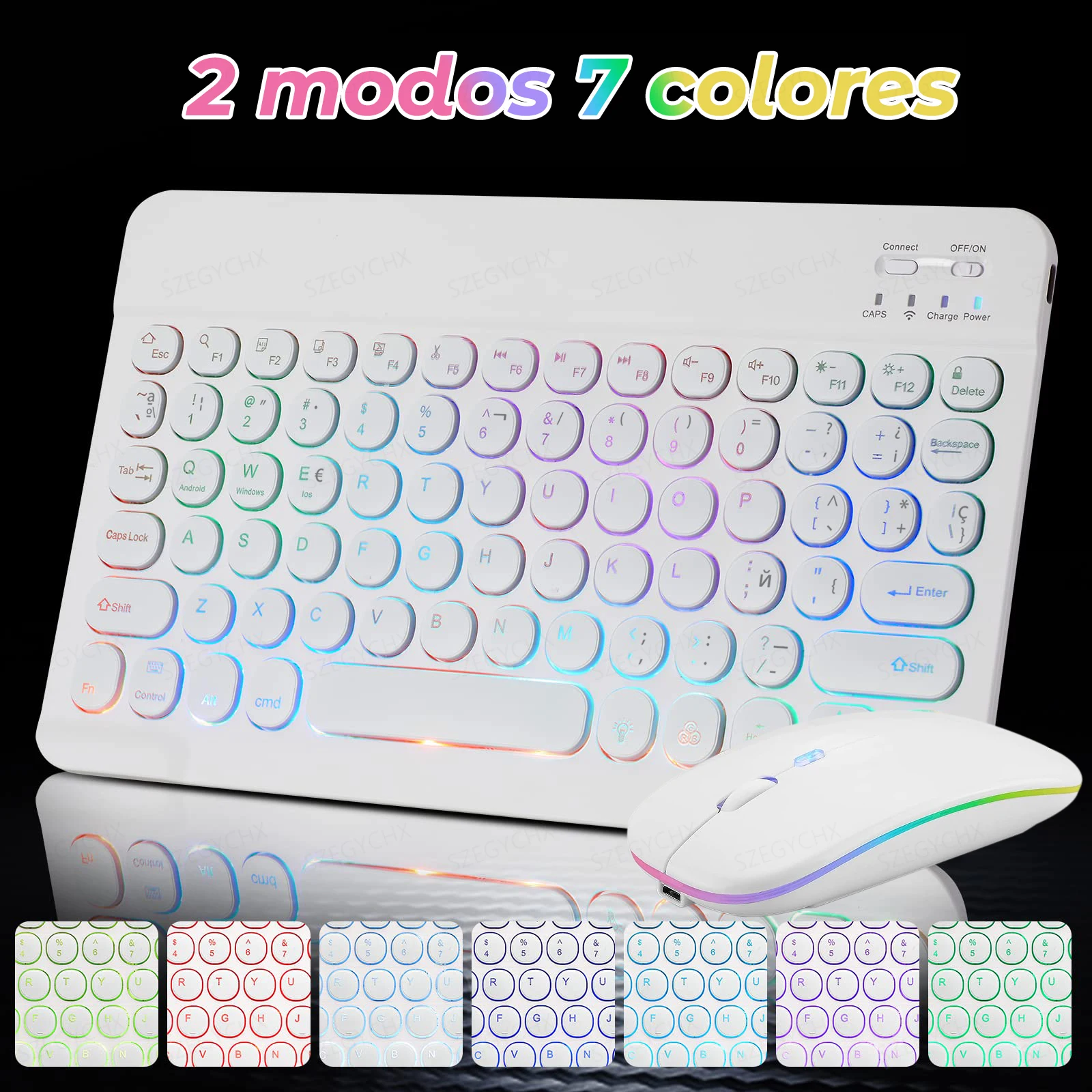 teclado inalámbrico español con Ñ for iPad 9 Generation Keyboard Mouse 11/10/9 inch Air Pro Tablet Keyboard for xiaomi Samsung Huawei mini teclado inalámbrico