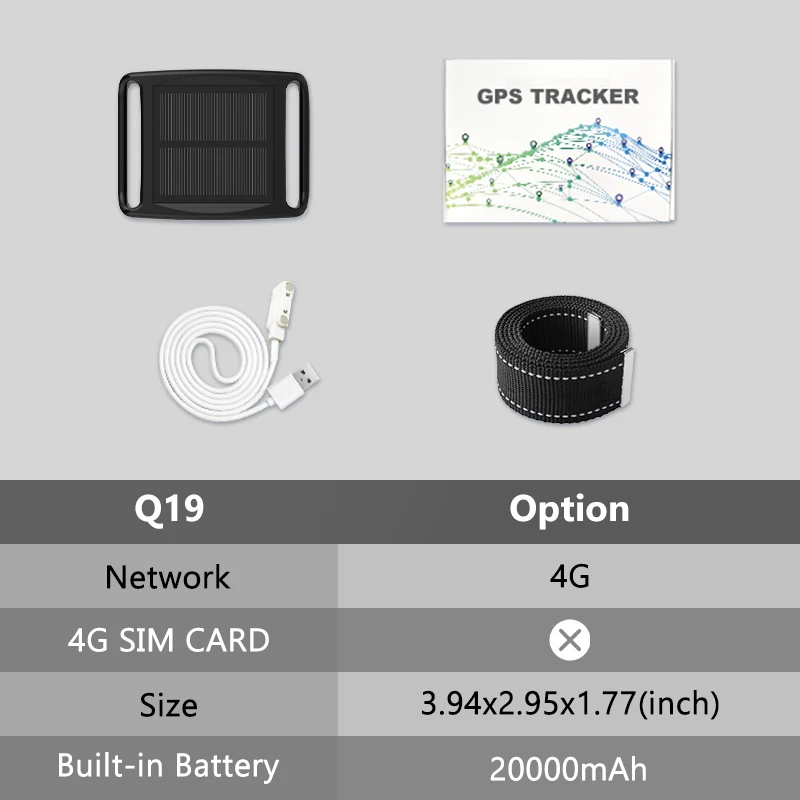 20000mAh Solar GPS Tracker 4G for Ranch Farm Hound Horse Cattle Animal Anti-Lost Location APP GPS Tracking Device Waterproof IP6