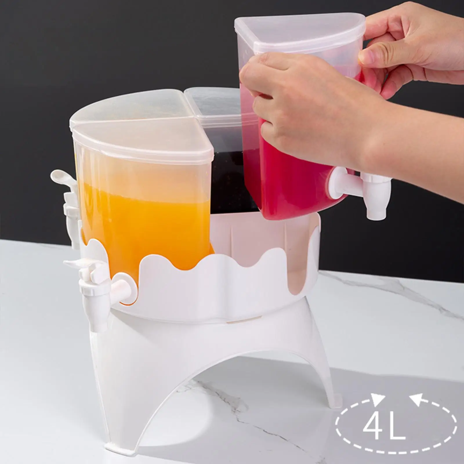 Refrigerator Cold Kettle Rotating High Capacity Iced Beverage Dispensers Drink Jug Bucket 4L Water Bottle for Party Home Bar