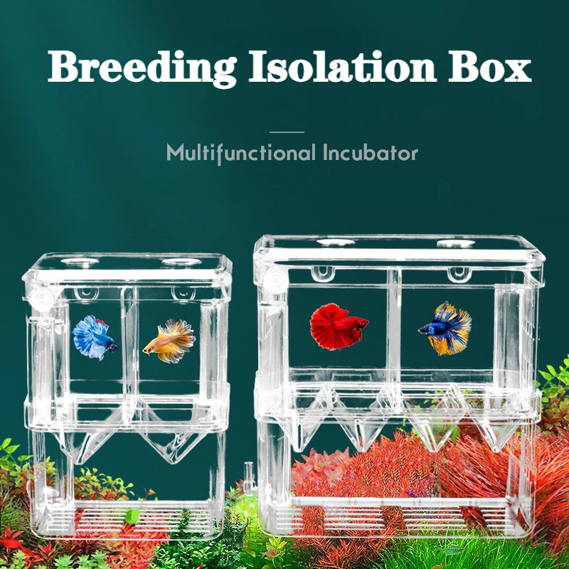 Fish Aquarium Fish Breeding Box 3 Sizes Double-Deck Clear Fish Breeding Isolation Box Aquarium Breeder Fish Tank Hatching Incubator