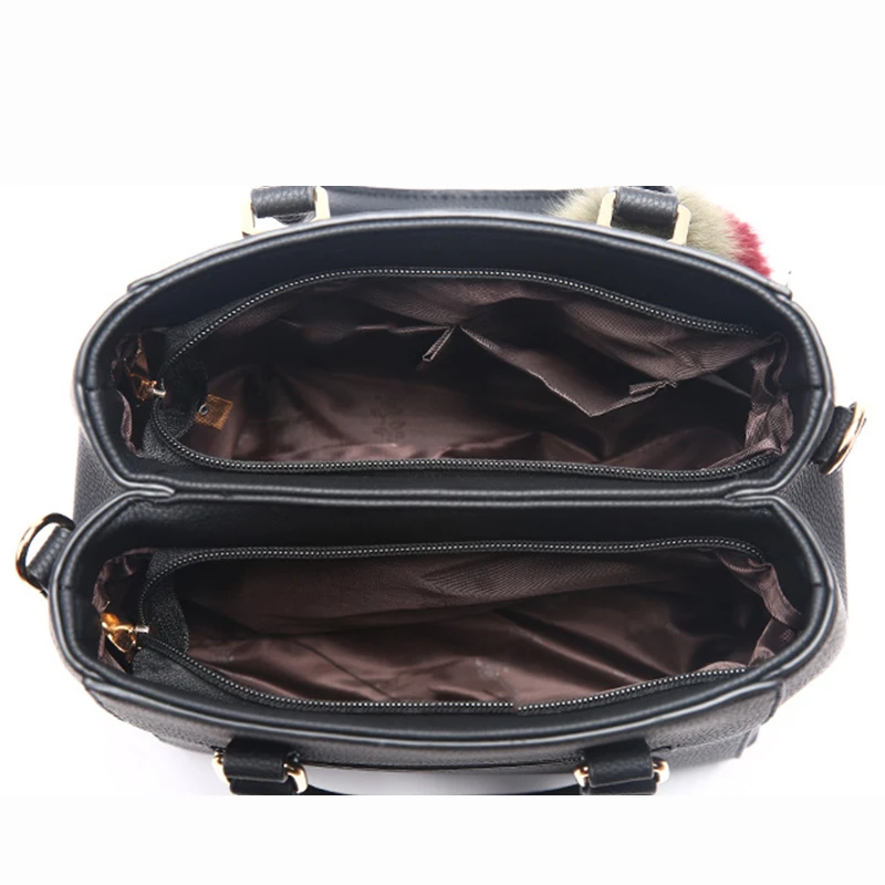 Yogodlns Pu Leder Damen Handtaschen Damen Vintage Geldbörse Plüsch Quaste Umhängetaschen Tote Boston Schulter Umhängetasche – Detail 15