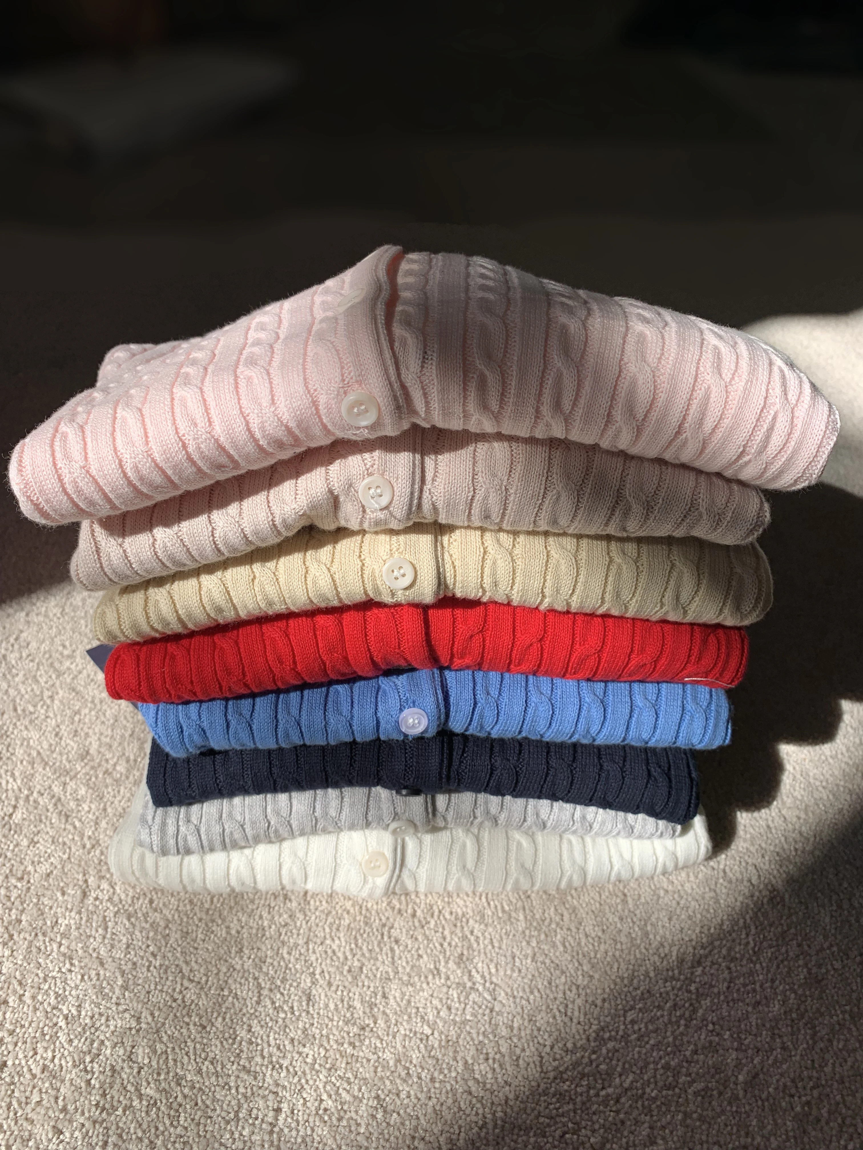 New Red Twist flower Knitted Sweater Cardigan O-Neck Single