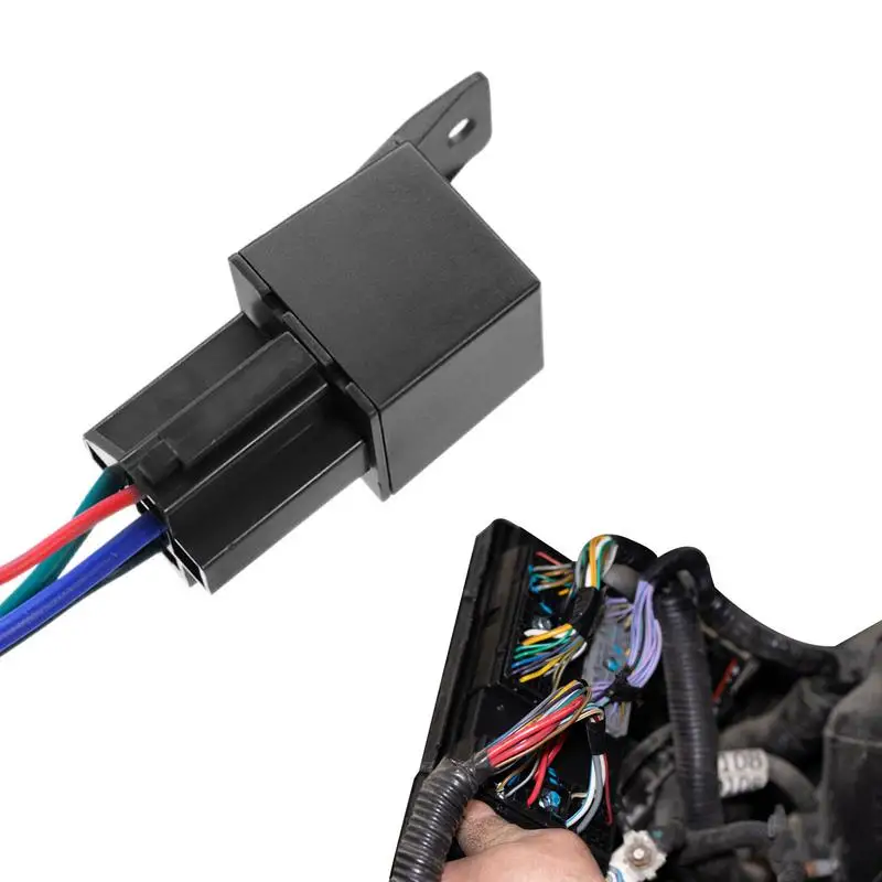 

Car Relay Harness Kit Electric Vehicle Motorcycle Car Oil Cut Off Power Off Relay Easy To Use Car Positioning Relay Switch