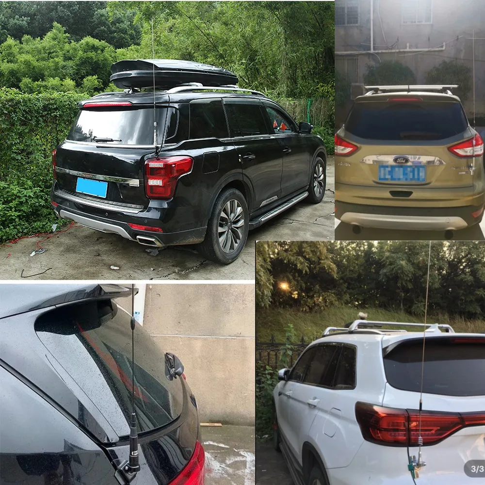 K-33 모바일 자동차 라디오 안테나 마운트 브래킷 클립, Kenwood Baofeng용 동축 피더 케이블, 5M RG316/RG58 익스텐션, 흰색