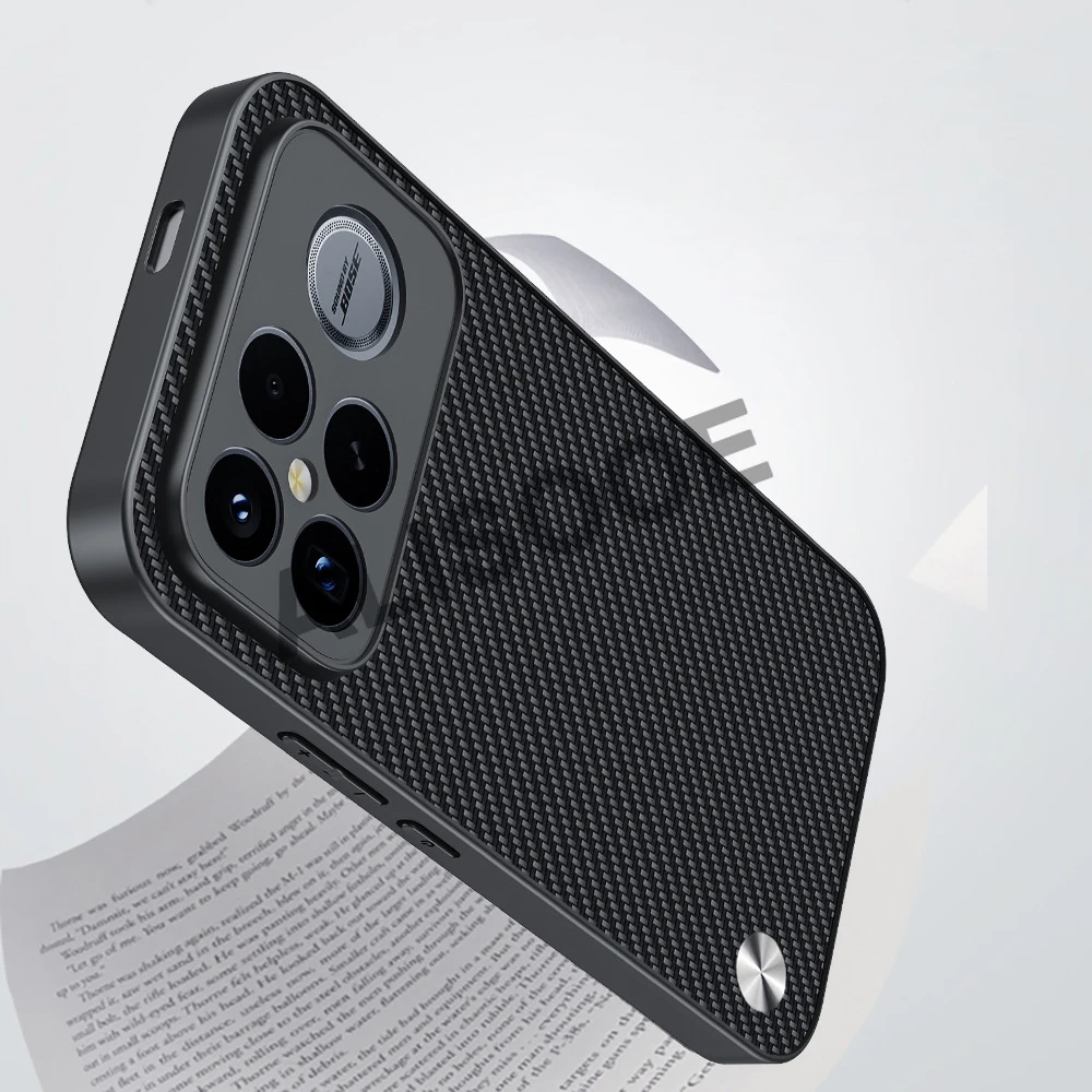 Fashion Fiber Texture PU-Leather & Plastic Protective Case Cover