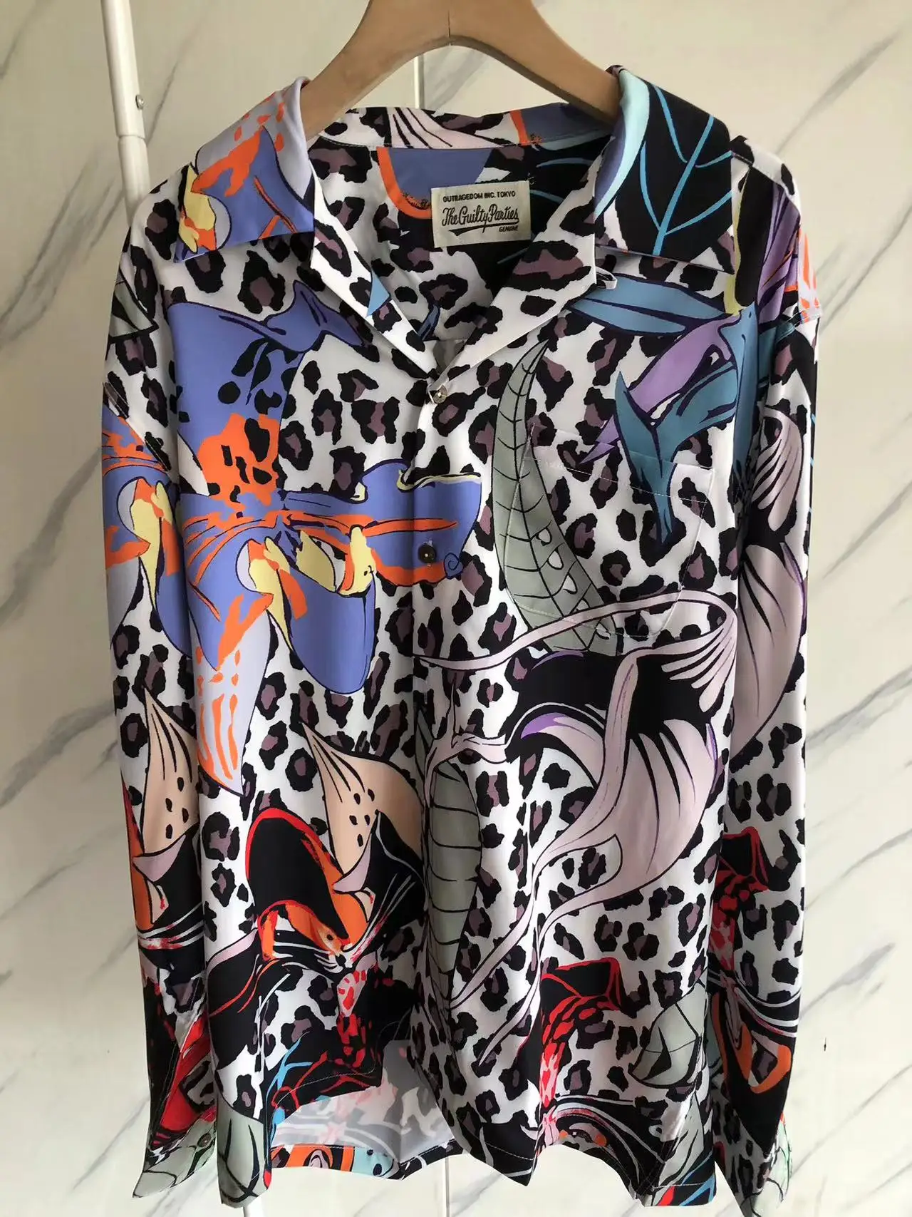 

New 1:1 Flower Pattern WACKO MARIA Long Sleeve Shirts Men Women Best Quality Shirts Hip Hop