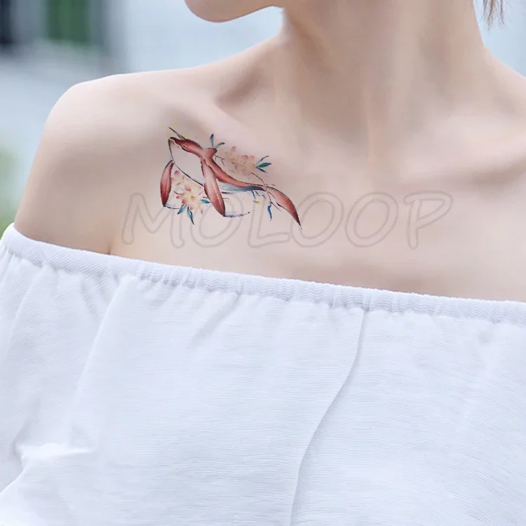 

Waterproof Tattoo Sticker whale flower Element animal Water Transfer Temporary Fake Body Art tatoo for kid girl boy man woman