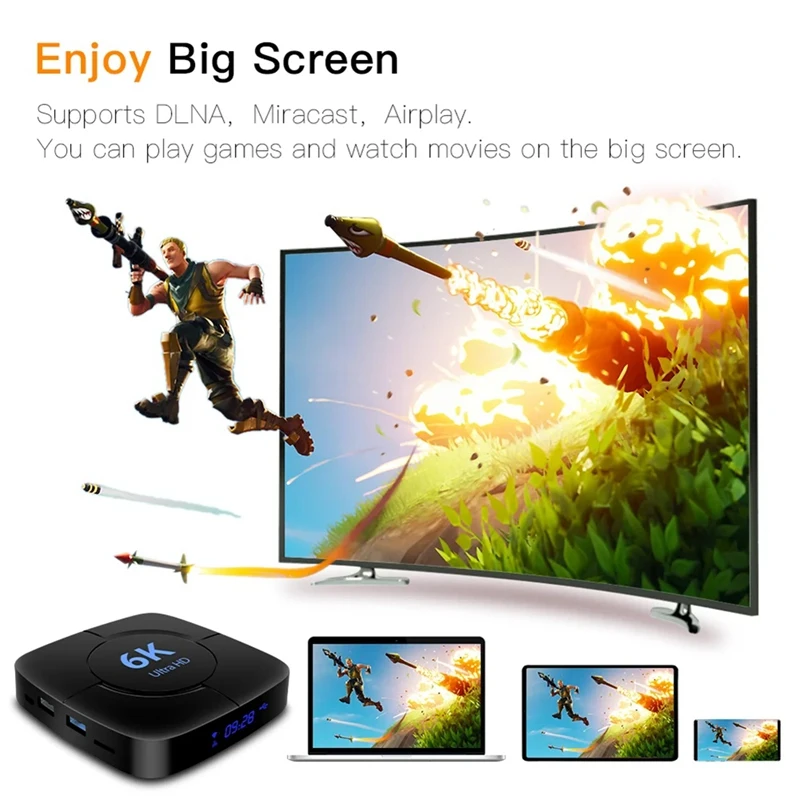스마트 6K TV 박스 HD 비디오 미디어 플레이어 세트, 안드로이드 10 올위너 H616 쿼드 코어, 2.4G/5Ghz BT, 32GB, 6K, 4K