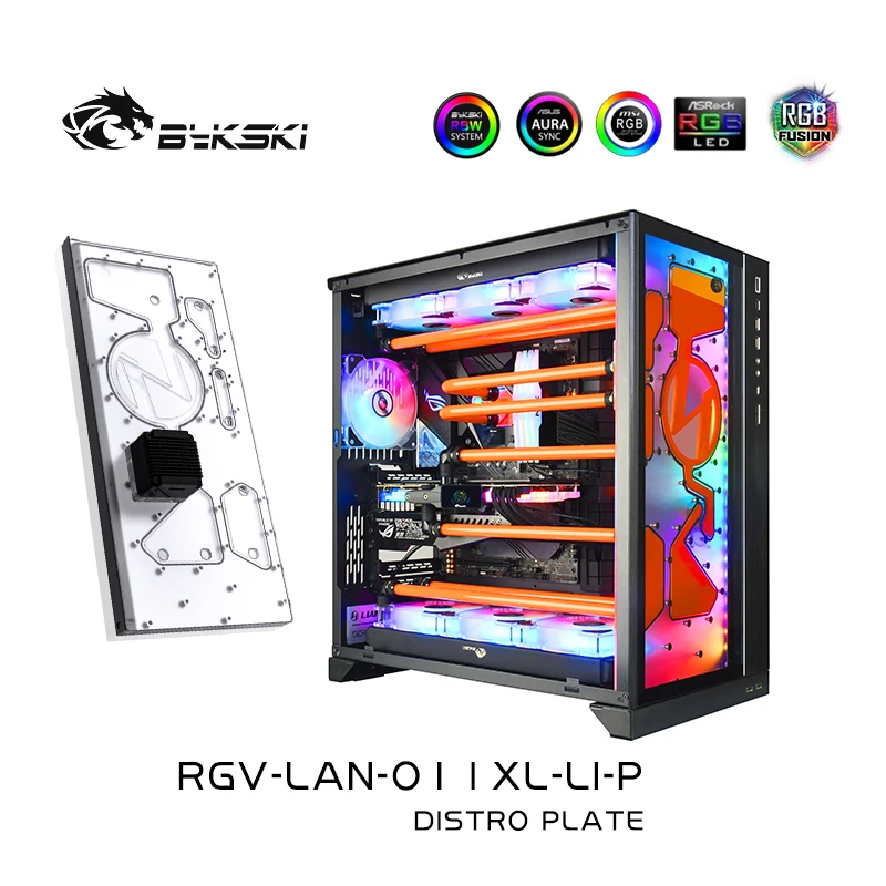 

Bykski RGV-LAN-O11XL-LI-P,Waterway Board Front Distro Plate for LIANLI O11 Dynamic XL Case,PC Water Cooling Whole Kits Solution