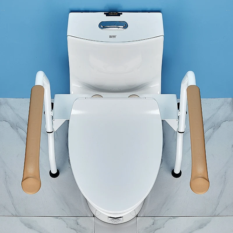 Folding Commode Toilet Armrest for The Elderly, Help Safety Toilet Assist Safety Railing, Anti Slip Assistance Stand Up Device 4