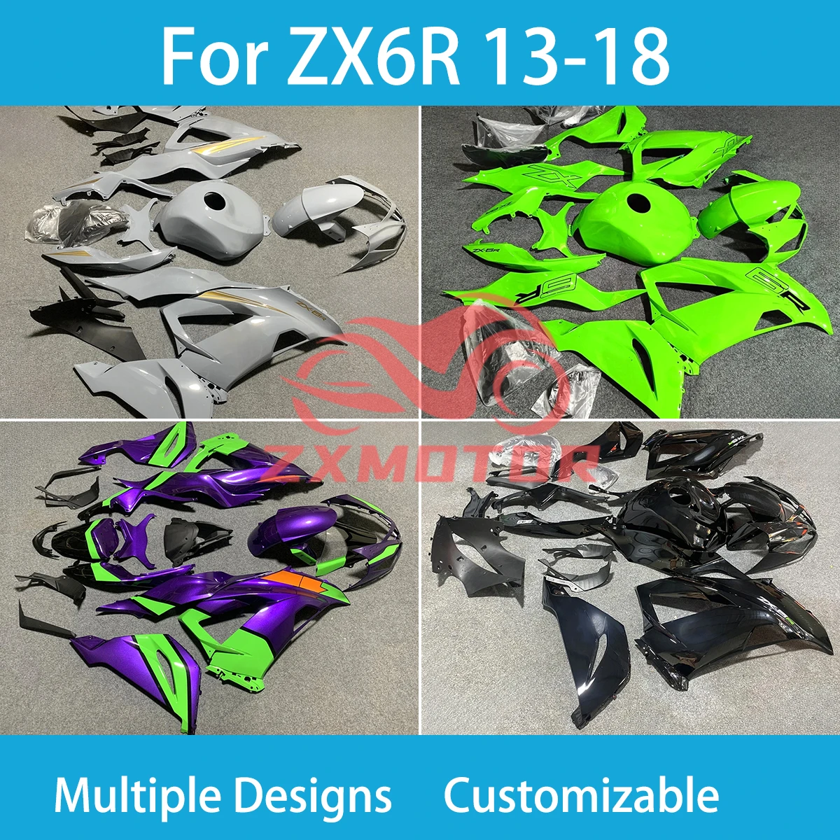 

Обтекатели для кузова мотоцикла KAWASAKI ZX6R 636 2013-2018, обтекатели ABS для ZX 6R 13 14 15 16 17 18