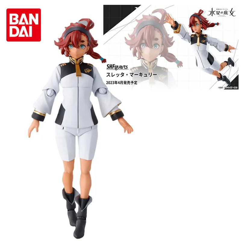 

14CM Bandai Original SHFiguarts GUNDAM THE WITCH FROM MERCURY Anime Figures Suletta Mercury Joints Movable Action Figure Toys