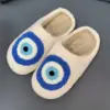 AD Best Selling Blue Evil Eyes Fashion Pattern Retro Nice Cute Soft Warm Winter Slippers For Unisex 2