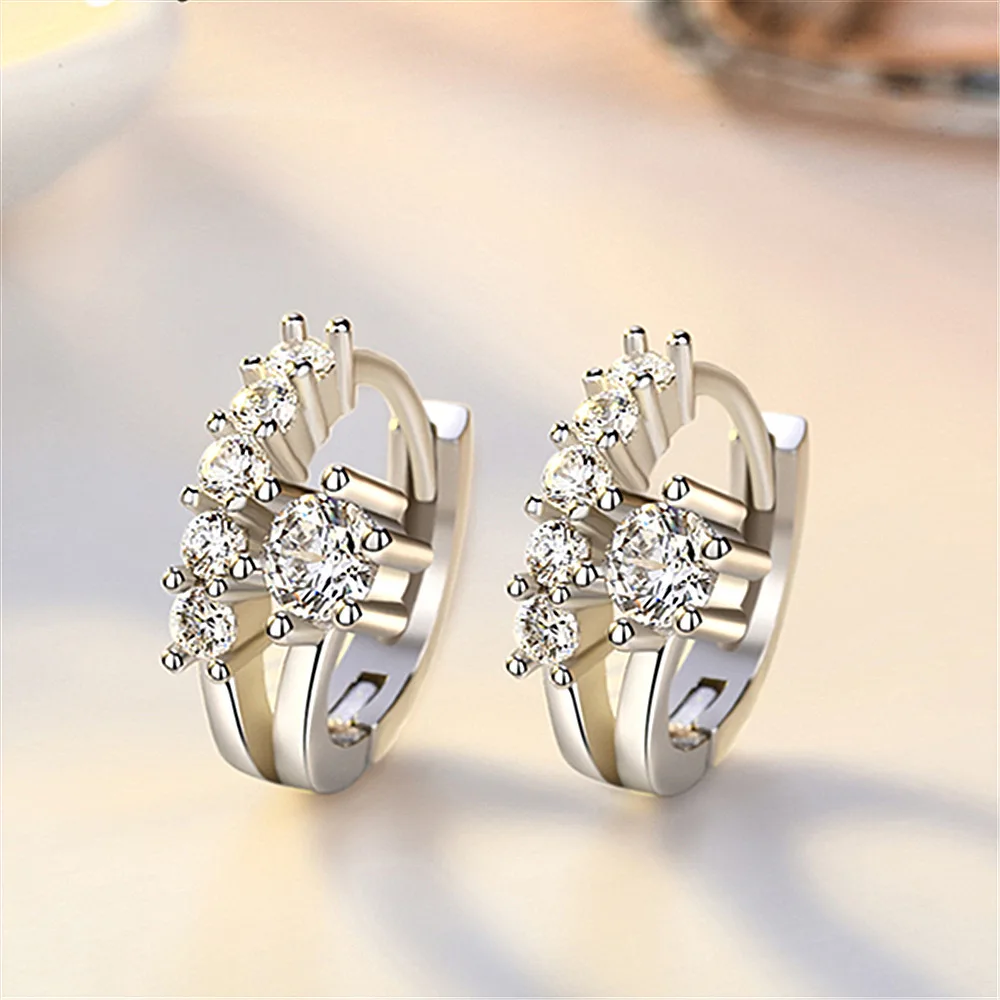 

New Design 925 Sterling Silver Earrings Inlaid Zircon Earrings For Women Charm Jewelry Gift
