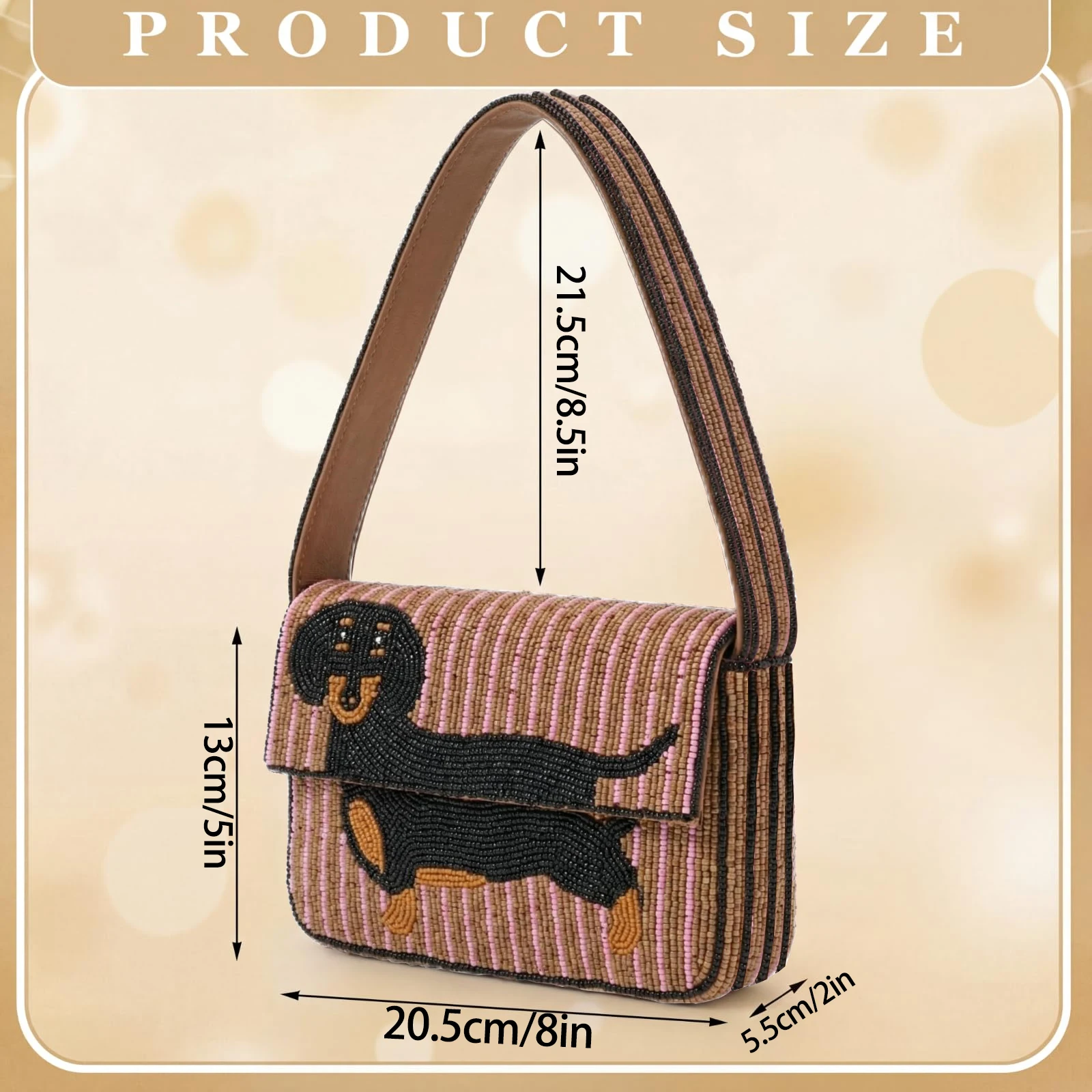 Beaded Bag Animal Edition Dachshund Embroidered Handbag Fashionable Beadwork Clutch Purse Mini Shoulder Bag for Women 5