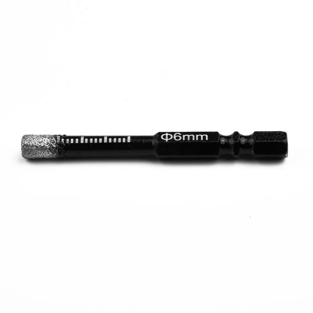 

Durable Hot Sale Newest Pratical Diamond Dry Drill Bit 2pcs 6mm Black Brazed Ceramic For Hex Shank Hole Marble