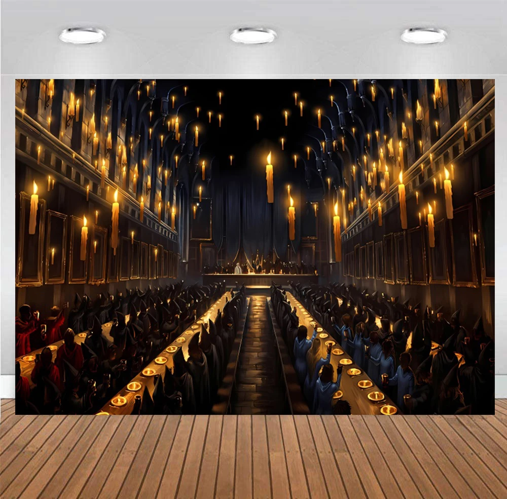 Hogwarts Great Hall Backdrop Witch Wizard Magic Movie Castle School ...