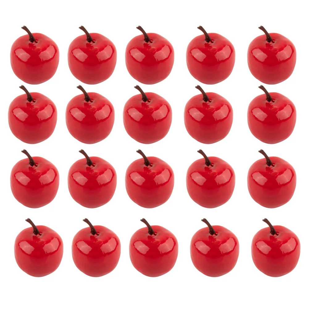 

20pcs Plastic Artificial-Apples Simulation Fruits Lifelike Kitchen Fake Fruit For Home Kitchen Tabletop Photo Props Decoration