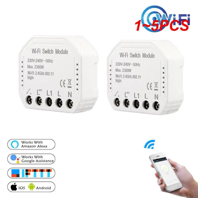 

1~5PCS Smart Switch WiFi Smart Wall Touch Light Switch Smart Home Automation Module Wireless Remote Control Work with Alexa Echo