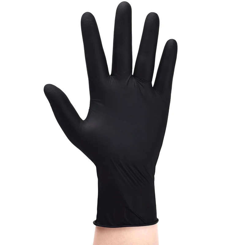Nitrile disposable gloves black latex powder free gloves industrial grade cooking work cleaning hair dye waterproof