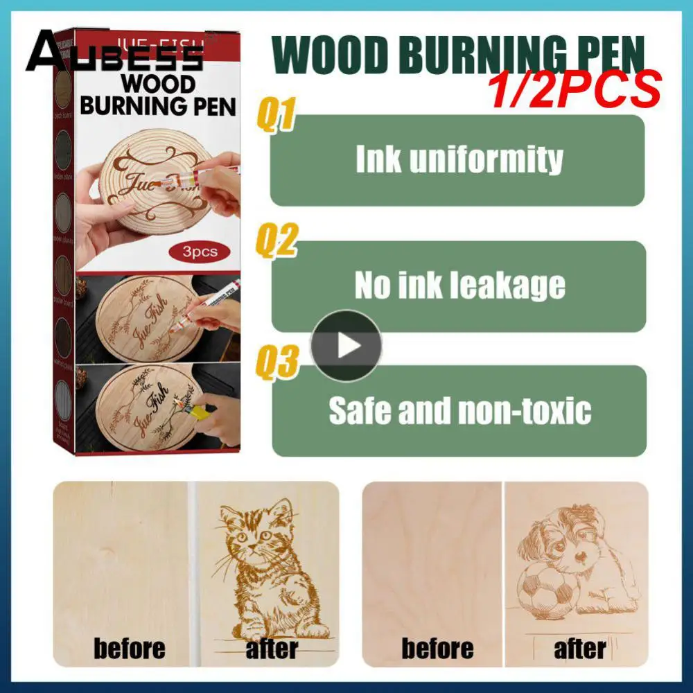 

1/2PCS Wood Burning Pen Set Double-ended Marker For Detailed Wood Burning And Etching Wood Painting For Artists And