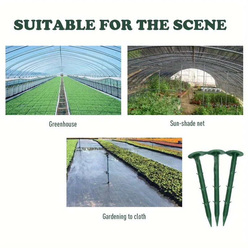 100pcs Turf Nails Lawn Mulch Fixing Nails Plastic Gardening Nails Anti-Grass Cloth Nails Plastic Push Pins