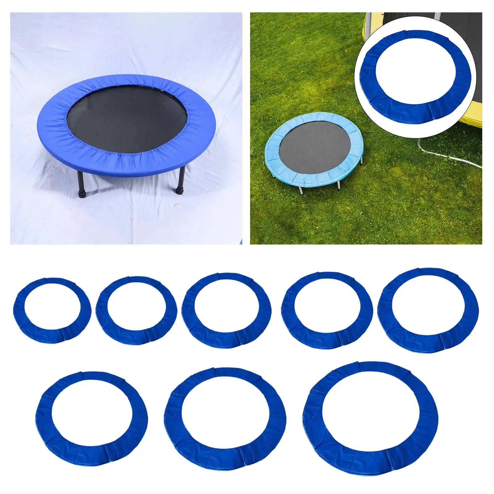 Trampoline Spring Cover No Holes for Pole Round Frame Pad Trampoline Pad