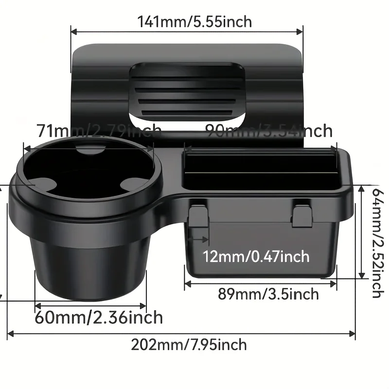 Car Cup Holder Phone Mount Organizer Auto Interior Storage Tray Door Window Pocket Rack Multifunctional Drink Bottle Accessory