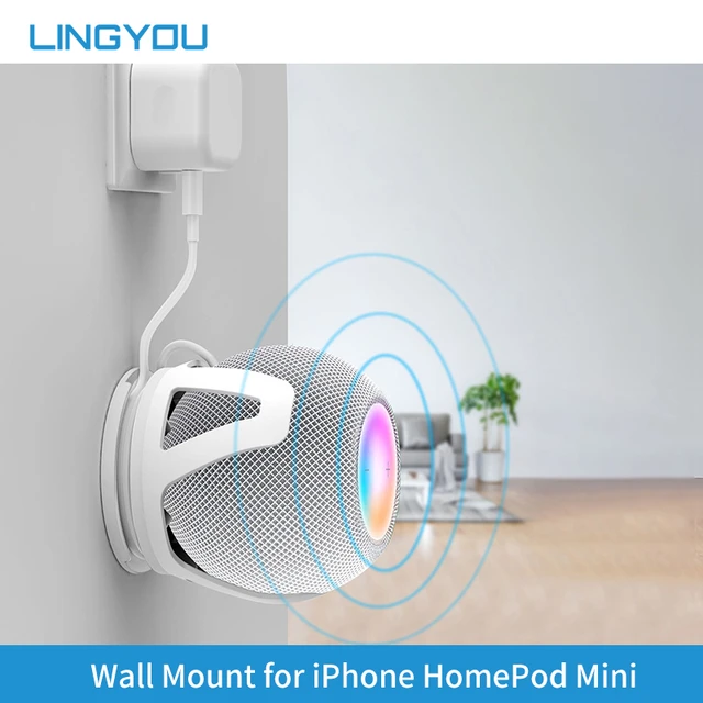  PlusAcc for HomePod Mini Wall Mount - Holder Mount Compatible  with Homepod Mini, No Muffled Sound, with Cord Management, Space Saving  Accessories for Home Pod Mini (White) : Electronics