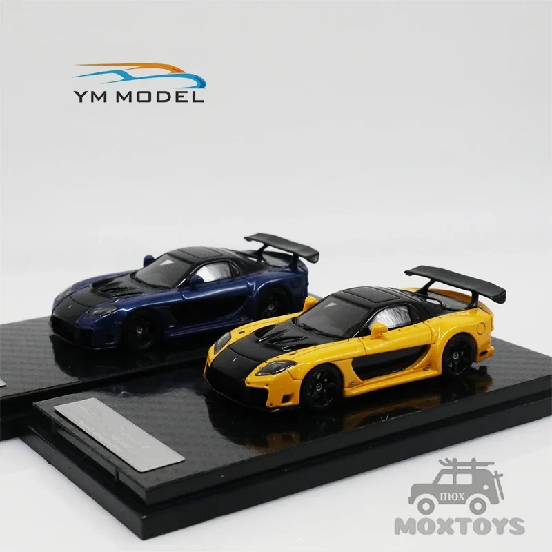 YM Model 1:64 Veilside Fortune 7 Mazda RX7 Yellow / Blue