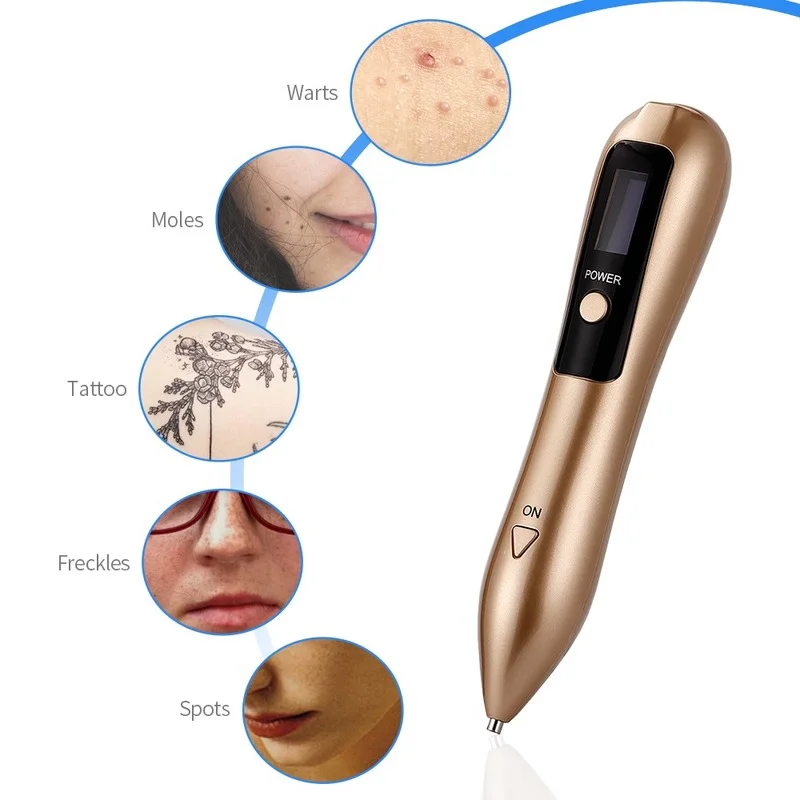LCD Plasma Pen 9 level Laser Mole Removal Skin Corn Freckle Tag Nevus Dark Age Sweep Spot Tattoo Remover Electric Machine Skin Tag Removal Tool Skin Tag Removal Pen
