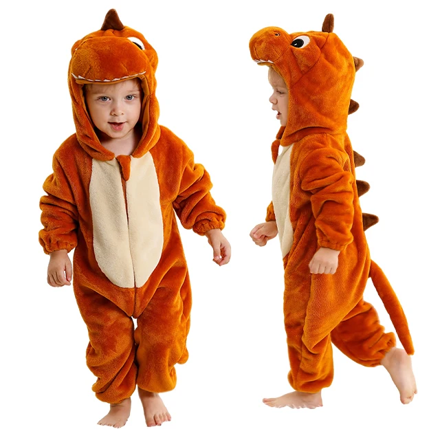 thumbnail image 1 of Peleles de dinosaurio MICHLEY para bebé, ropa de franela con capucha de invierno para niños pequeños, monos, mono, disfraz para niños, Halloween, 1 of 5
