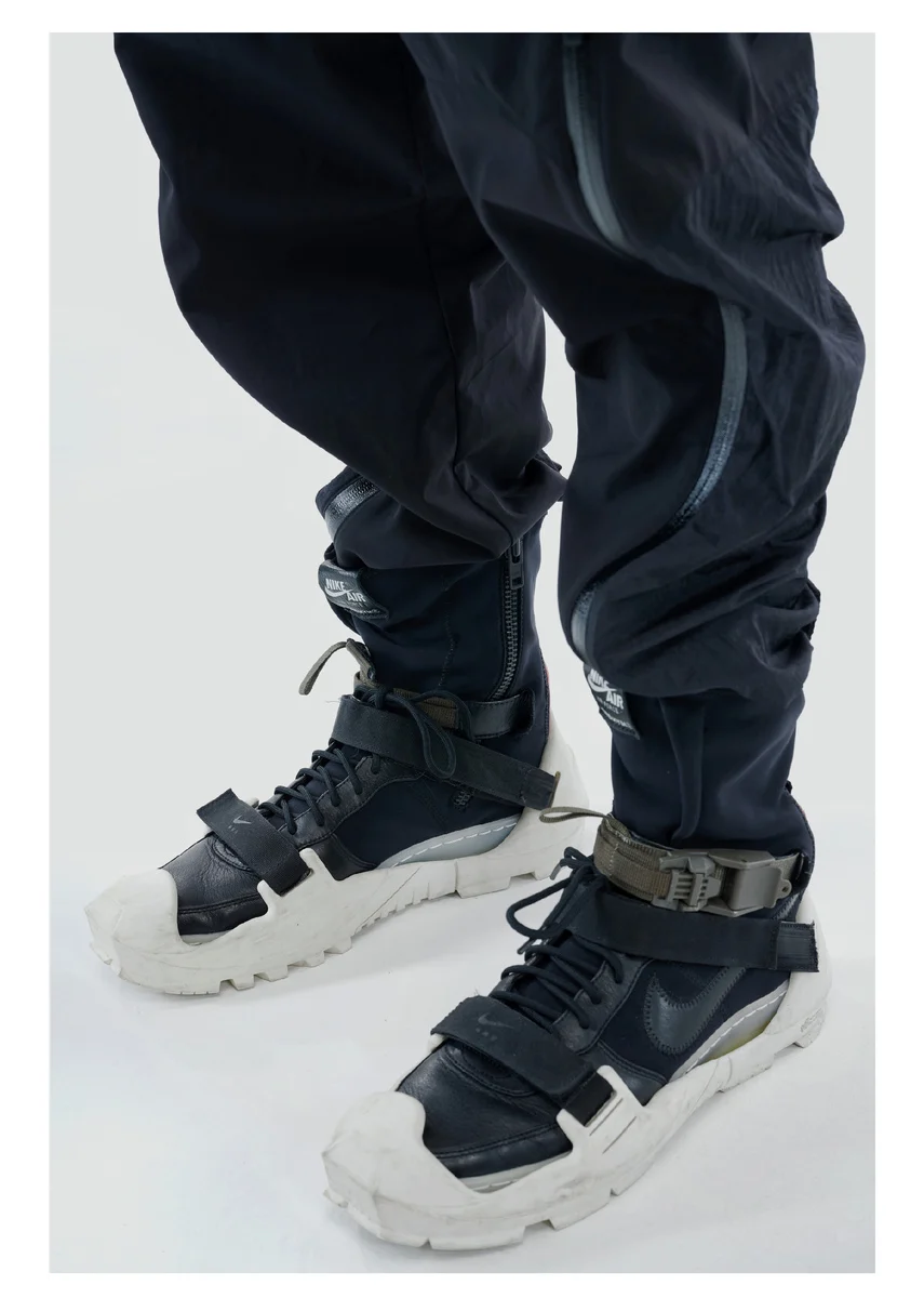 Reindee Lusion 21aw double shape zipper waterproof pants side molle waist adjustment stitching materials techwear gorpcore