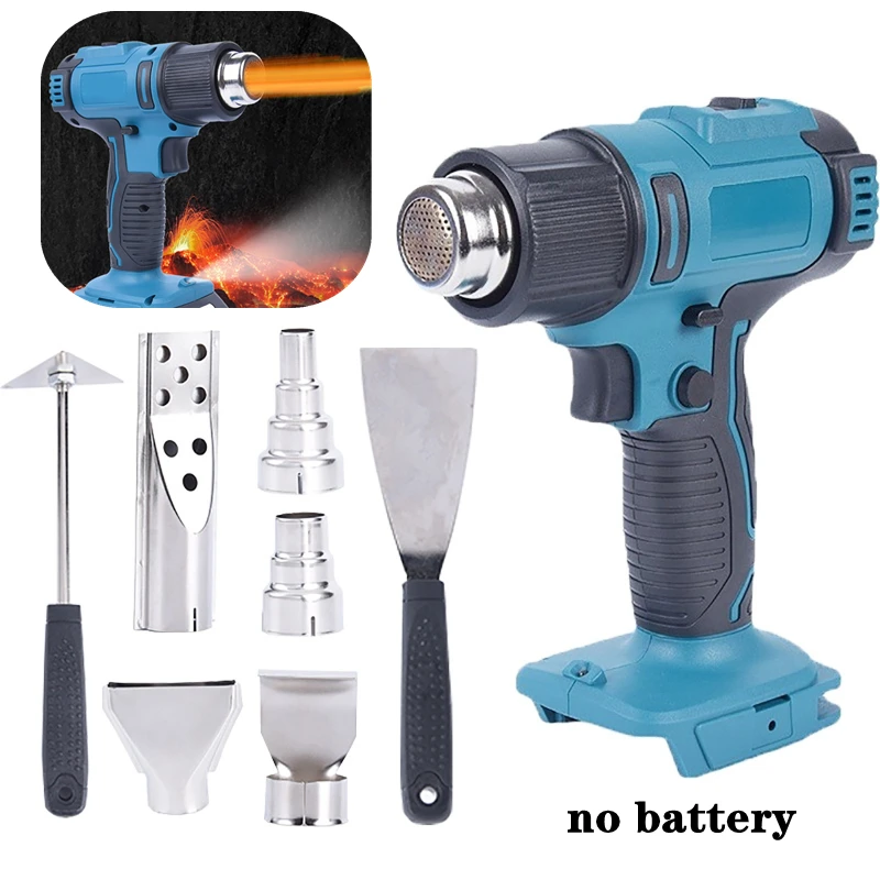 

Heat Gun Cordless Hot Air Guns Industrial Hair Dryer Handheld Electric Heat Gun Temperatures Adjustable For Makita 18V Battery