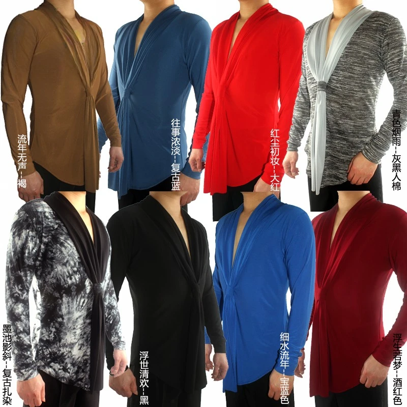 Latin Dance Tops Men'S Ballroom Practice Wear Professional Long Sleeve Dancing Clothes Cha Cha Competition Dance Jacket