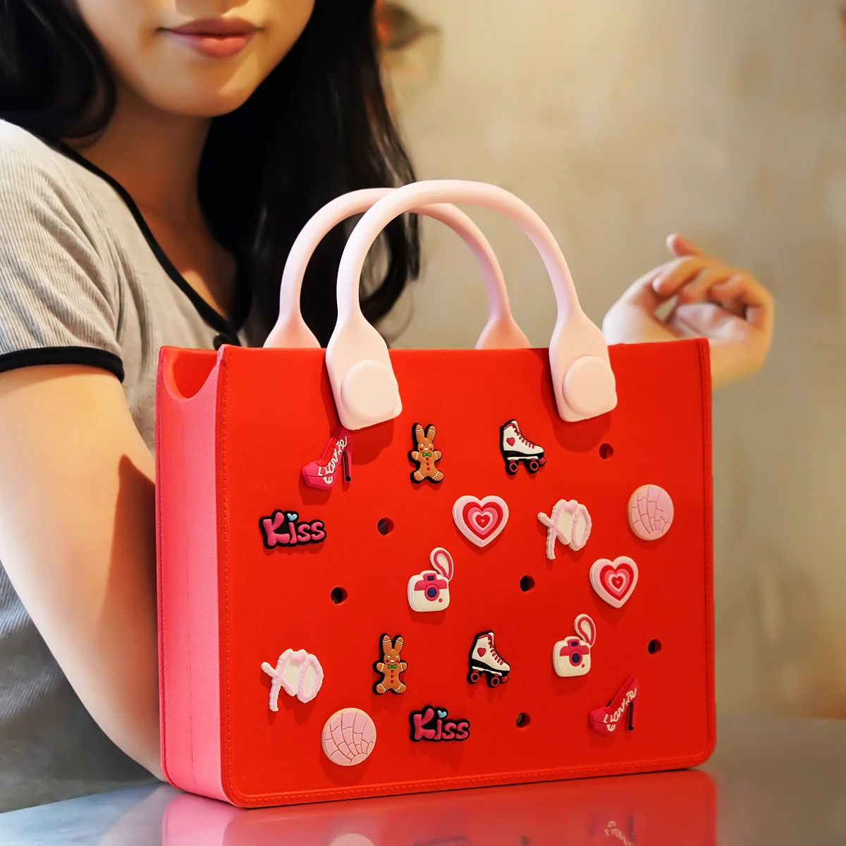 Soft Travel Bag Outdoor Beach Bag Womens Large Handbags for Women Commuting Womens EVA Tote Bag Accessories Female H
