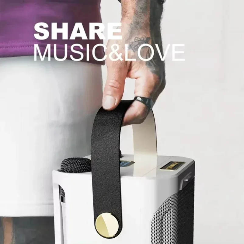 VIKEFON Portable K-Song Bluetooth Speaker with Dual Microphone