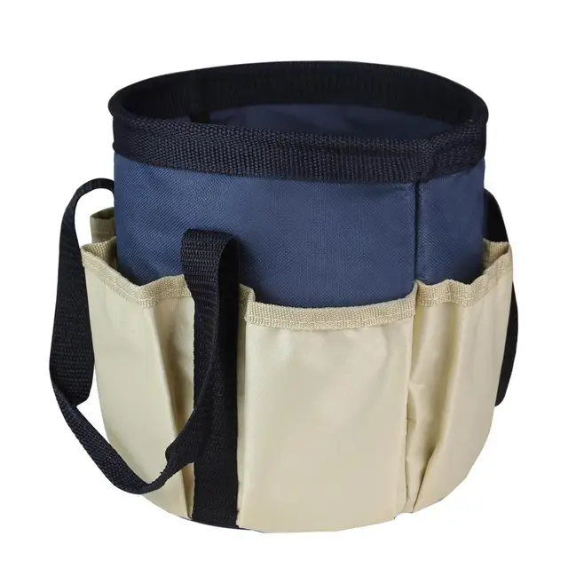 Kerti Szerszámtáska Fogantyú Vödör 6 Zseb Kerek Mély Vastag Lélegző Hely Megtakarítás Oxford Ruhával Megerősített Caddy Farm Kellékek - Image 2