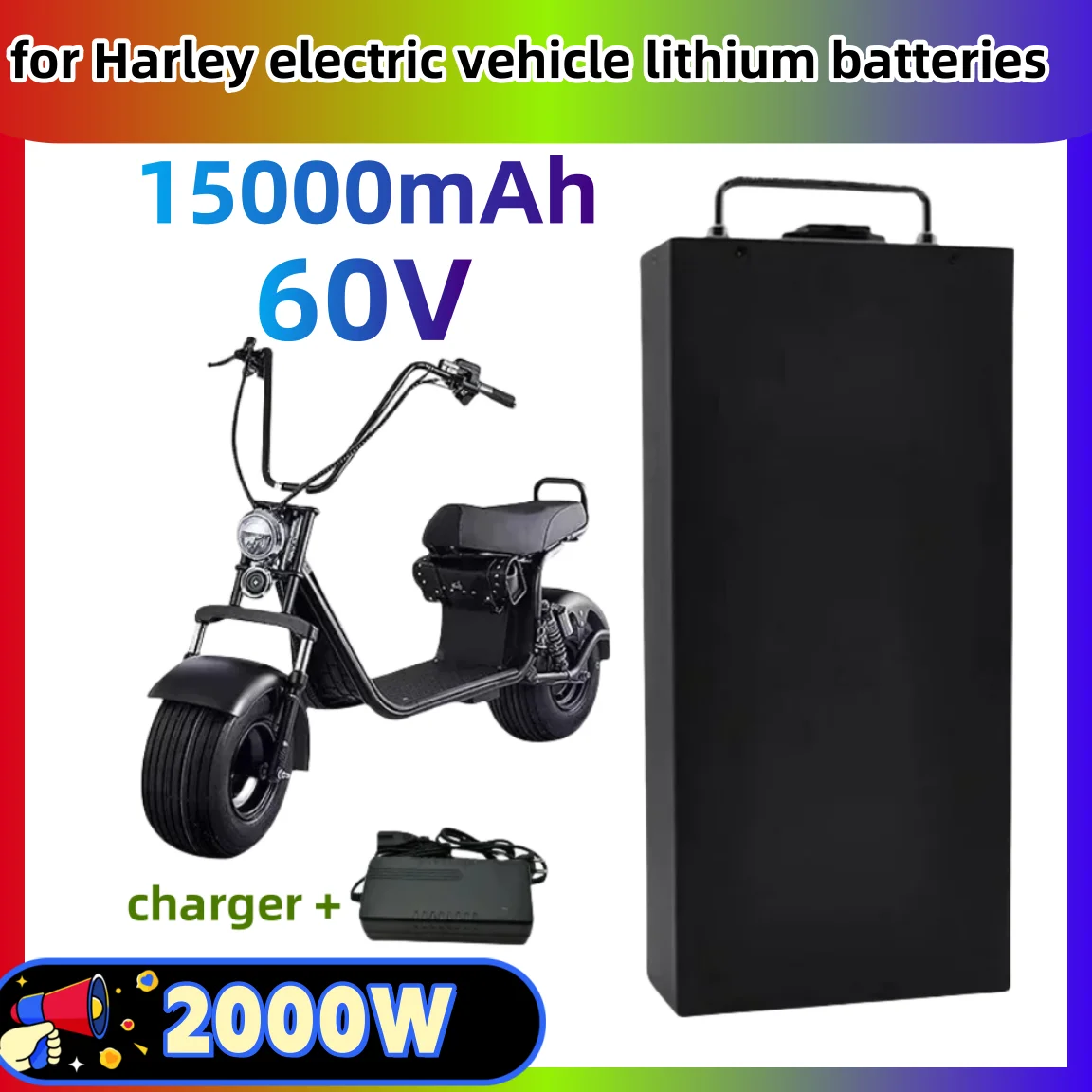 

Electric Car Lithium Battery Waterproof 18650 Battery 60V 60Ah for Two Wheel Foldable Citycoco Electric Scooter Bicycle