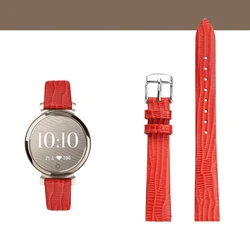 Fashionable Energetic Style Leather Cowhide Watchband for Women’s Smartwatch, 14mm (1876 red)