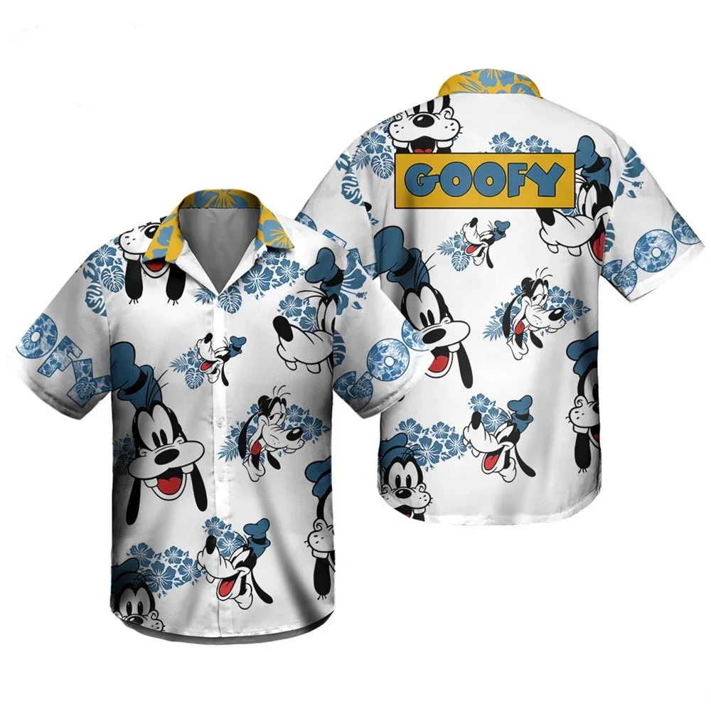 Goofy Camicia Hawaiana Per Cani Camicia Vintage Da Uomo Abbottonata Camicia Hawaiana Da Spiaggia Di Disney Camicia Estiva A Maniche Corte