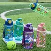 600ML Children's Water Bottle for Summer Student Drinking Bottle Plastic Sports Water Bottle Portable Anti-fall and Leak Proof 2