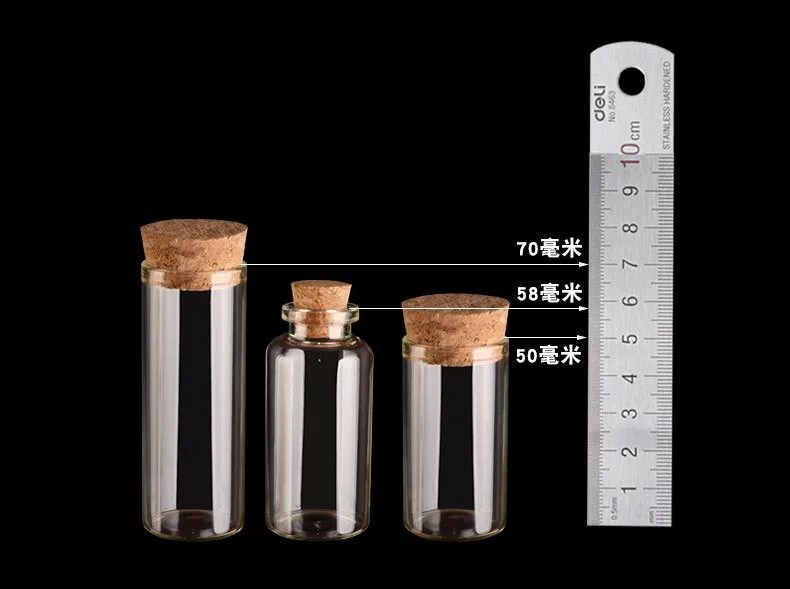 30X 20/30ml Test Tubes Glass bottle With Cork Lids Potion Bottles Glass Jars Glass Spice Jars Glass Wedding Wishing Bottles Jars 3