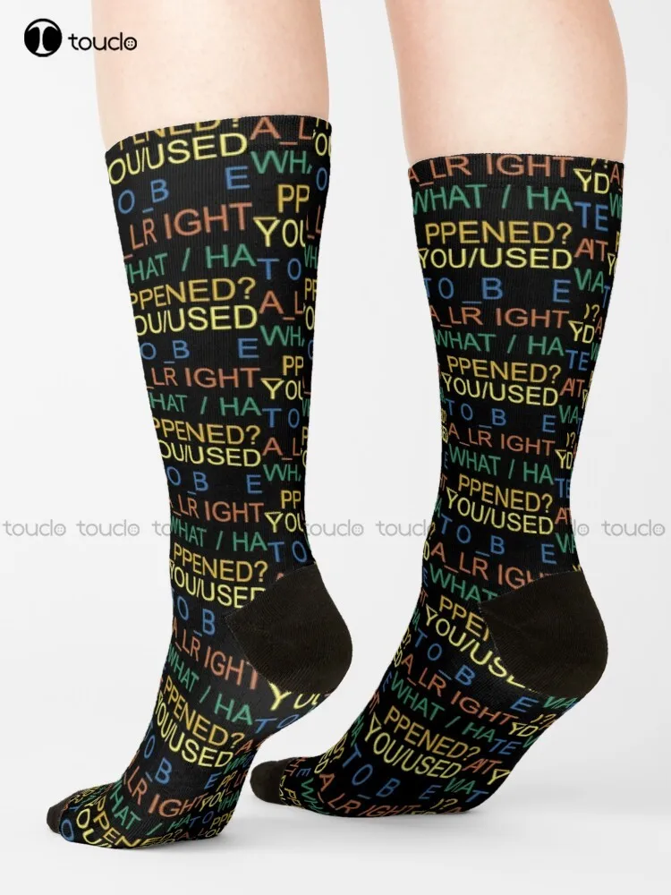 

Best To Buy Radio Lyrics Socks Black Socks Women Personalized Custom 360° Digital Print Gift Harajuku Street Skateboard Socks