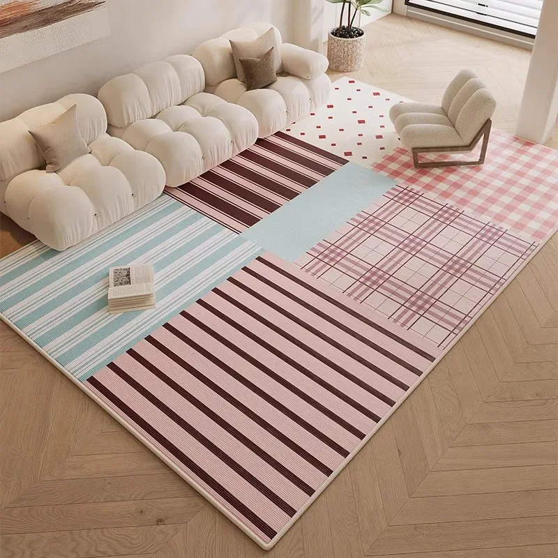 Fashion Striped Living Room Carpet Line Stitching Simple Style Bedroom Rugs Modern Art Trend Cloakroom floor Mats Ковер Alfombra